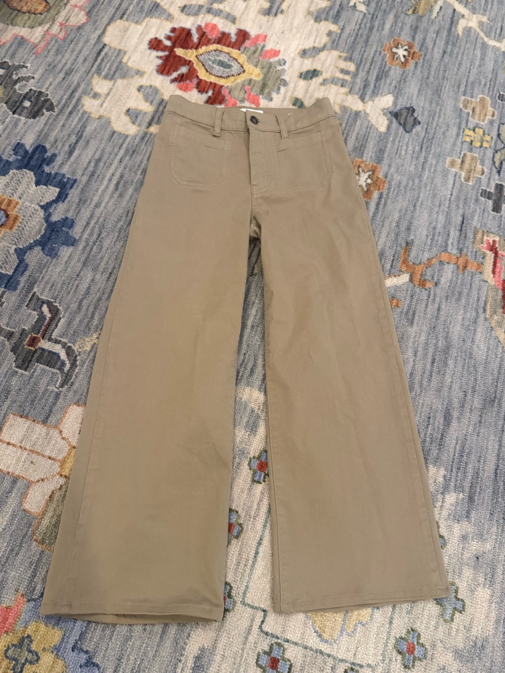 Frame Denim Le Slim Palazzo Pants in khaki size 24